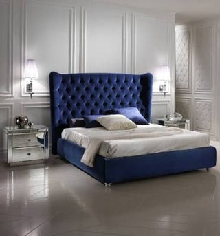 New blue design of Verano Chesterfield Wingback Bed Frame Bespoke Range