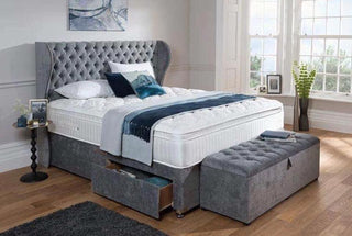 Louis Deluxe Special Edition Silver Gray Divan Bed Frame  