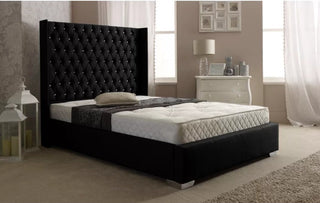 elegent new  black design Arthur Royal Upholstered Wingback Bed Frame