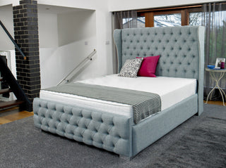 shine grey style Romera Wingback Bed frame