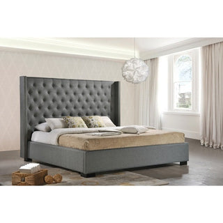 silver design Mary Grandeur Studded Wingback Bed Frame