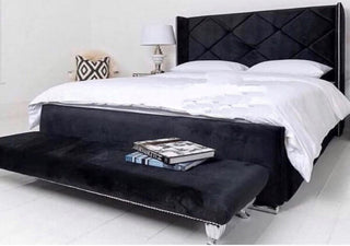 Limited Black Edition  Malia Shimmer Wingback Bedframe