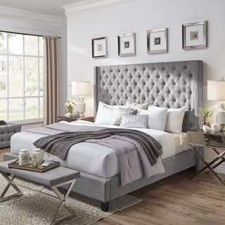 latest grey design Maisie Bespoke Bed Frame with 70" Headboard