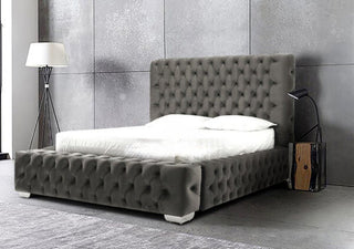 Ariadna Ambassador Chesterfield Fully Upholstered Dark Grey Design Bed Frame