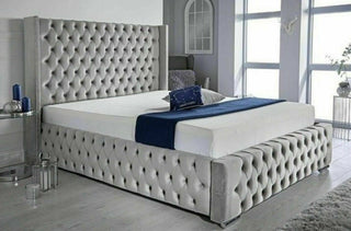 White Silver design of Verano Chesterfield Wingback Bed Frame Bespoke Range