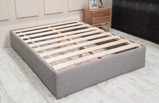 wooden slates of Verano Chesterfield Wingback Bed Frame Bespoke Range