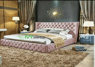Elegent Pink Design Of Maria Wingback Bed Frame Bespoke Range