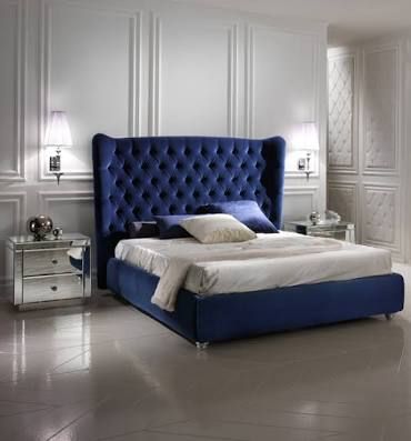 New blue design of Verano Chesterfield Wingback Bed Frame Bespoke Range