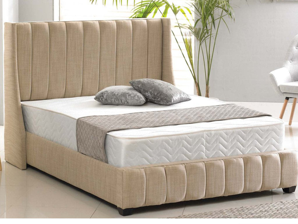 simple royal creamy design Emma Wingback Bed Frame 