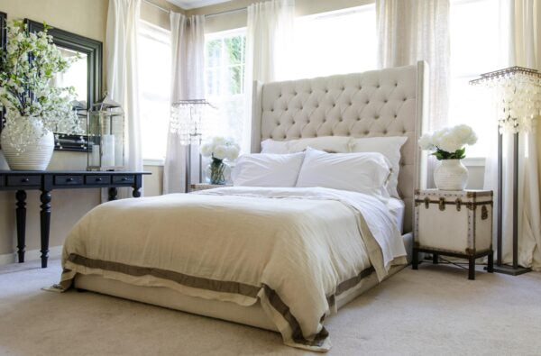 New dull white style Freya Wingback Bed Frame