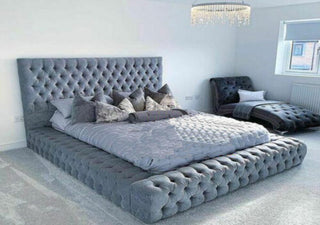 Stylish Dark Grey Design of Elena Ambassador Chesterfield Deluxe Bed Frame