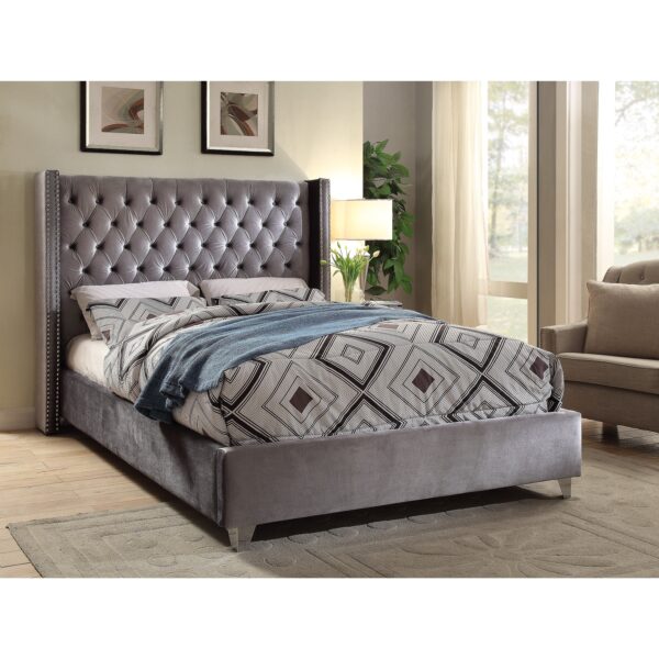 latest design Myrah Curved Wingback Bed Frame