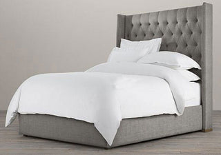 new design grey Ana Wingback Bed Frame