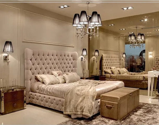 Ariel Full Chesterfield Wingback Bed Frame