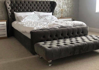 new Black Grey design of Isabella Deluxe Wingback Bed Frame 