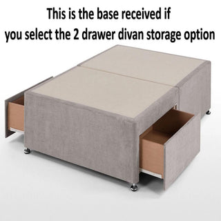 2 Drawers Storage options for the Louis Deluxe Special Edition Silver Gray Divan Bed Frame